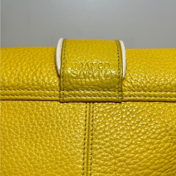 Franco Sarto Yellow Pebbled Leather Shoulder Bag - Picture 3 of 10